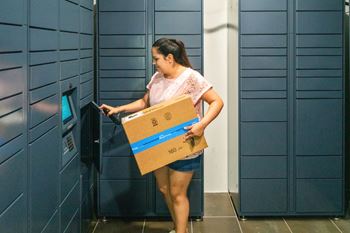 Secure package receiving room